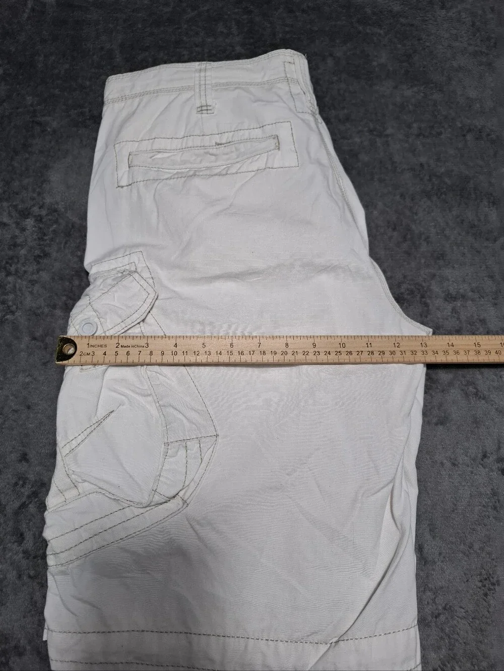 Jet Lag Cargo Shorts Camp Rugged Withe / Cream Utility Baggy Mens Size 36